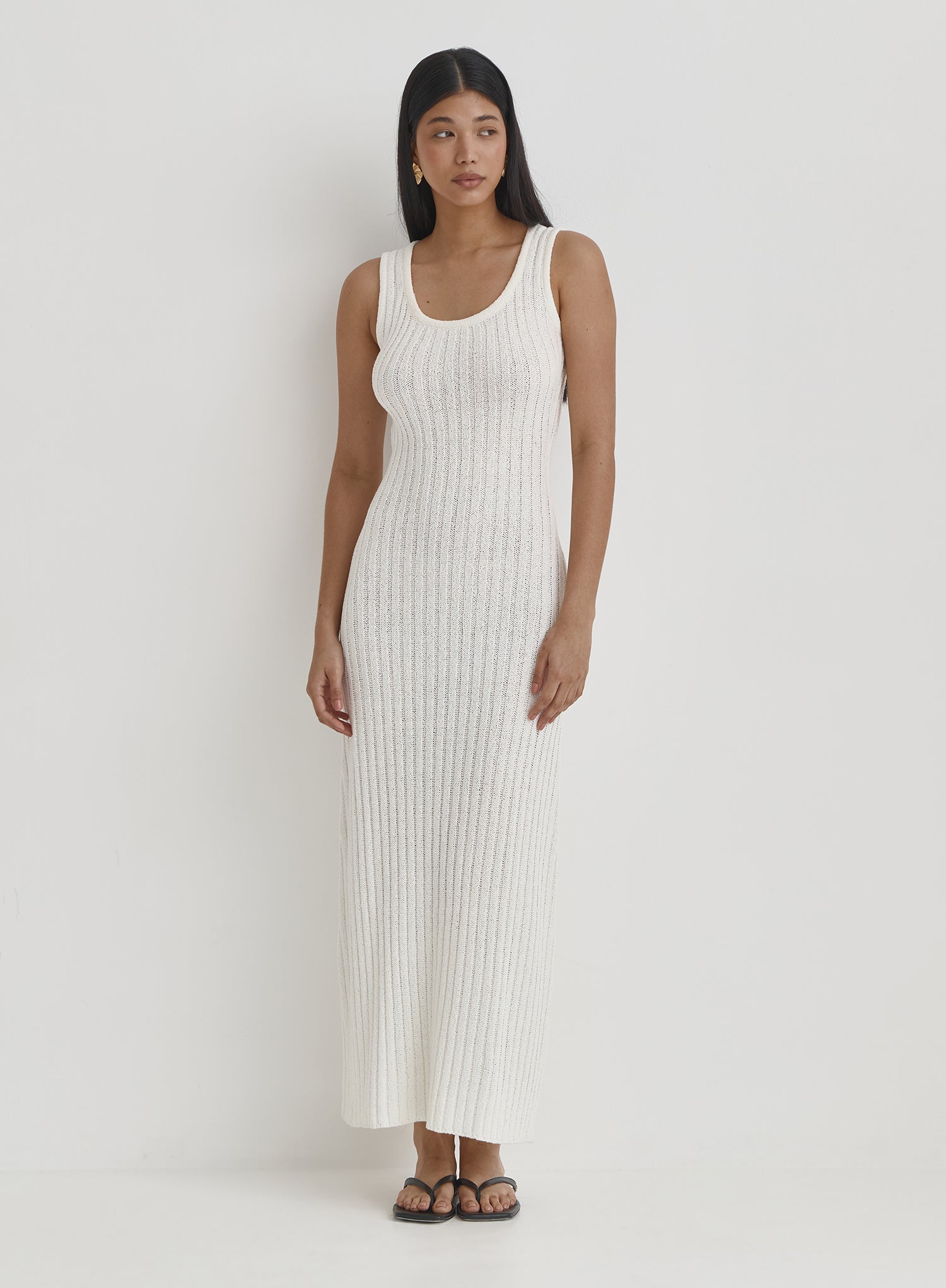 Cream Knit Maxi Dress